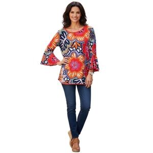 Coco Bianco Floral Bell Sleeve Blouse